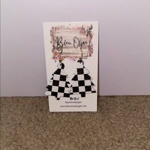 Checkered Tree Earrings